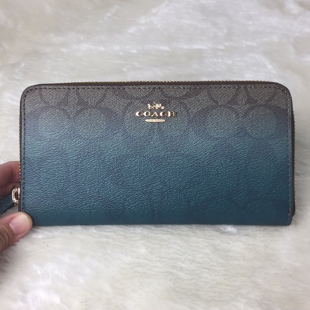 Coach Ombre Signature Wallet Blue